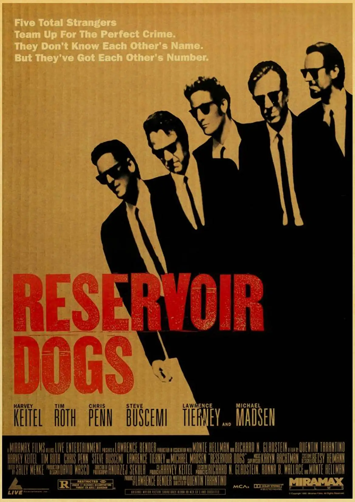 E046 Quentin Tarantino серия постер из фильма резервуар для собак крафт-бумага высокого качества принт домашний декор настенная живопись Ретро плакат - Цвет: E046