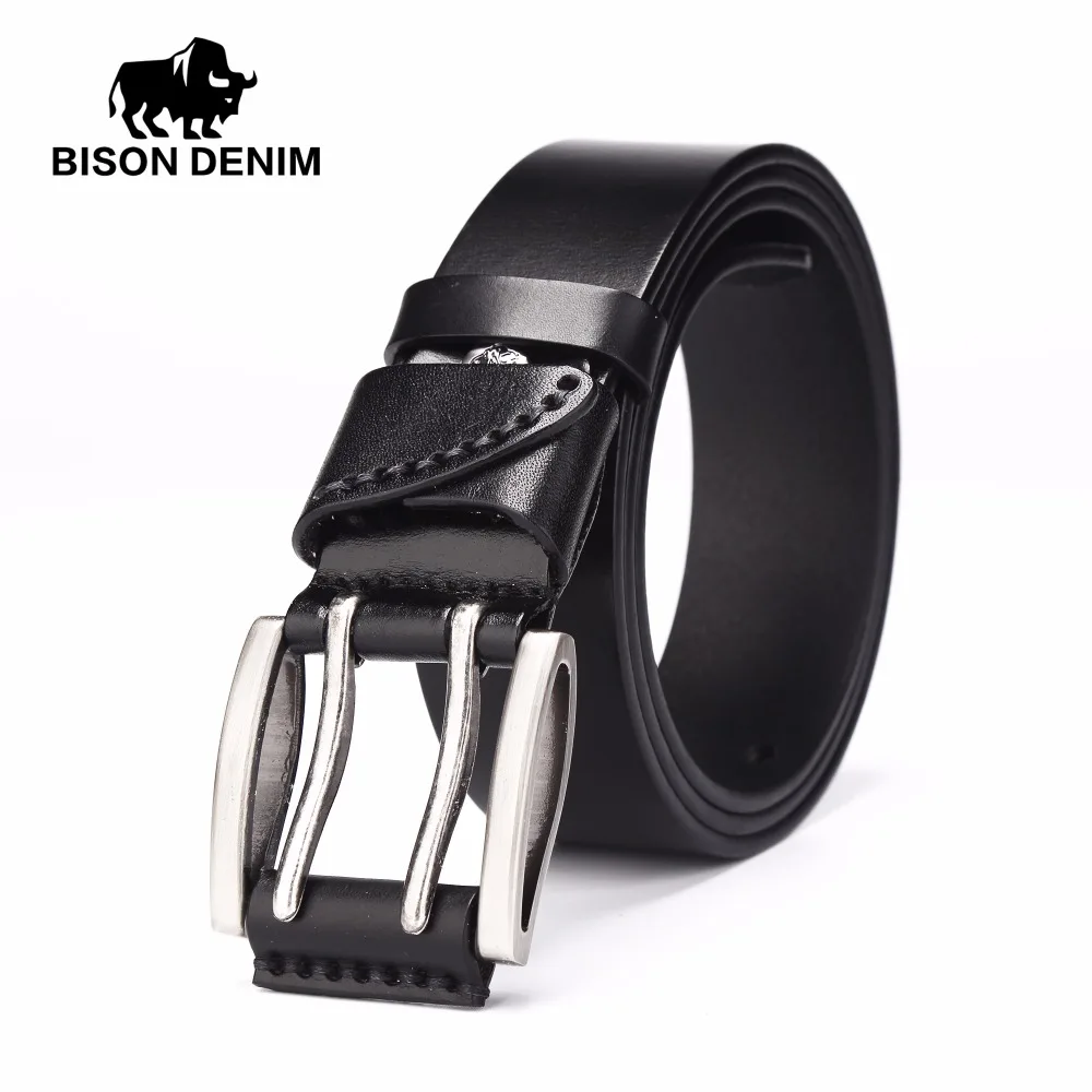 Ремень BISON DENIM мужской из натуральной кожи|jeans accessories|belt men genuine leathermens belts jeans |