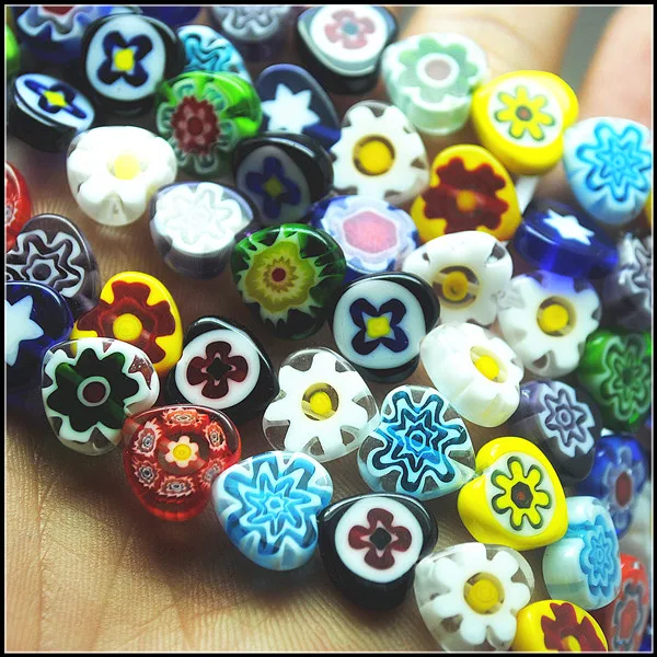 38 шт хороший миллефиори цветок стеклянные бусины шарики аксессуары diy в форме