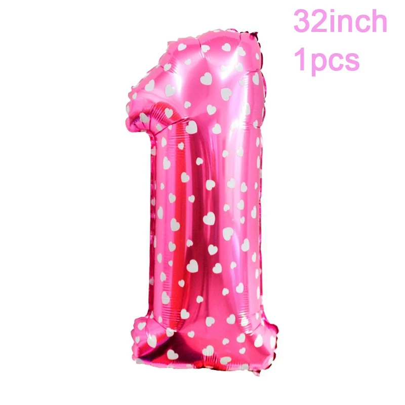 Pink 1 Staraise 25 шт. воздушные шары на 1-й День рождения Синий Розовый фольгированные шары Детские первый день рождения украшения на один год день рождения детский праздничный Декор - Цвет: Pink 1