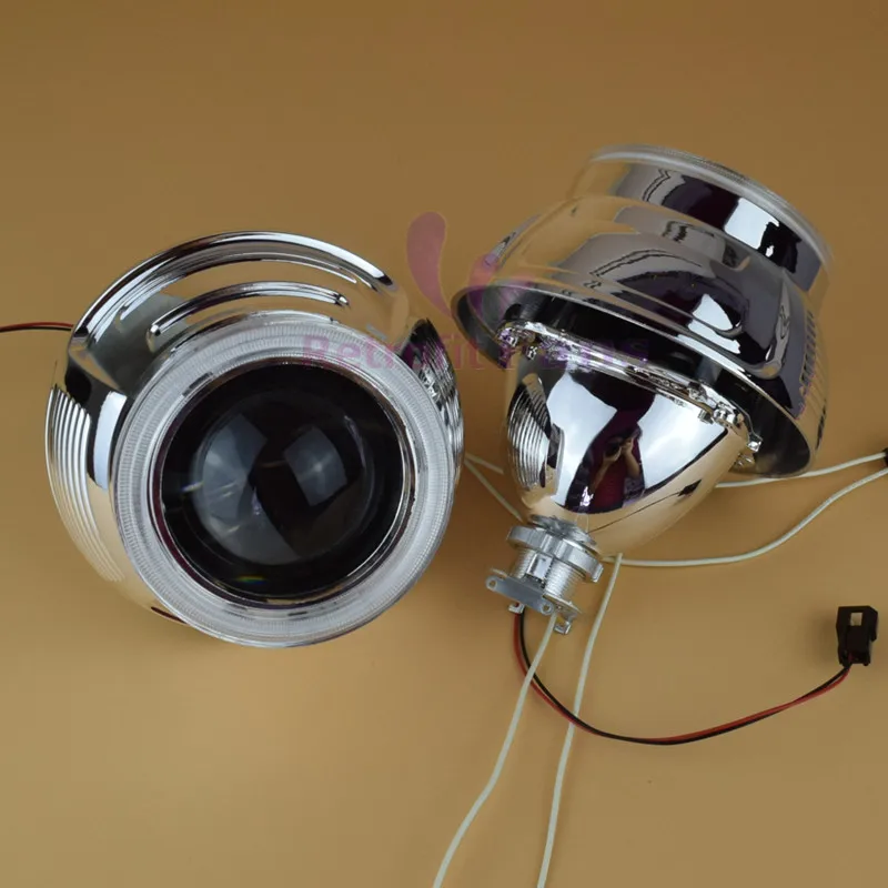 2.5 '𧳏L Angel Eyes Halo HID Би ксенон Объектив Проектора Фар Ксеноновые Фары Линзы