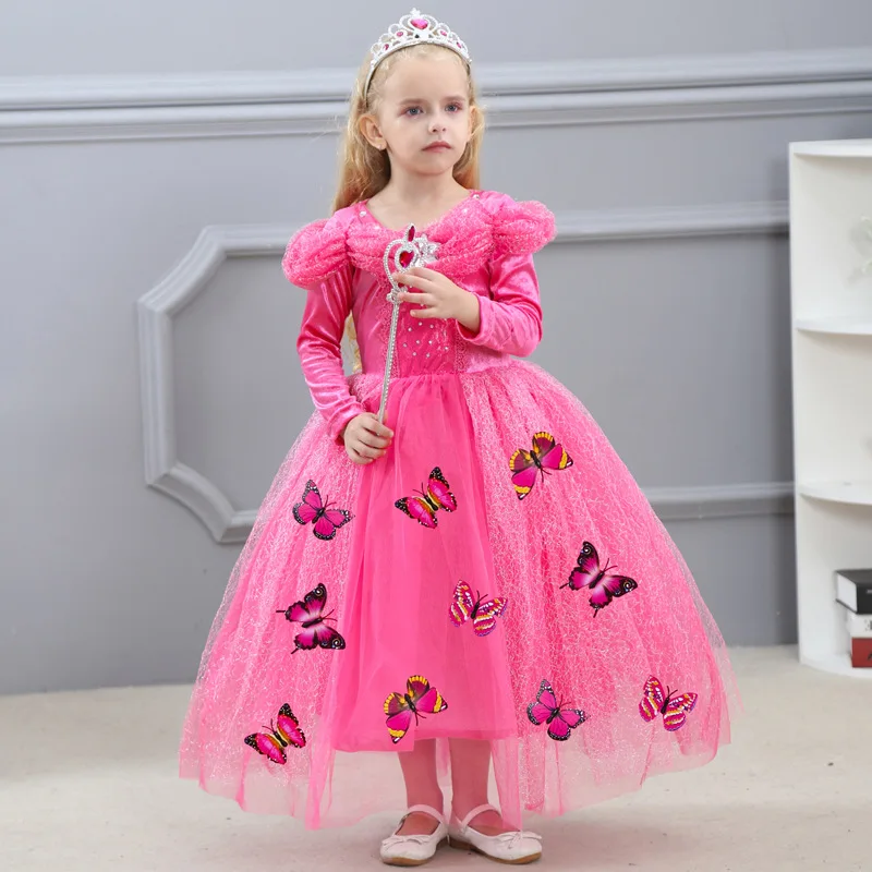clothes Cinderella long sleeves princess dress girls children autumn ice and snow costumes costumes. | Детская одежда и обувь