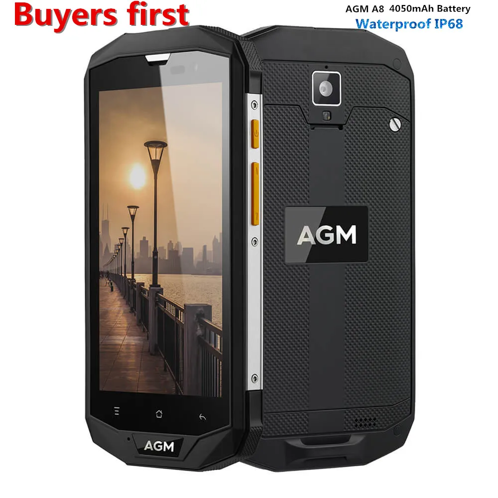 AGM A8 5," Qualcomm MSM8916 IP68 Водонепроницаемый Android 7,0 4G LTE мобильный телефон ram 3 ГБ/4 Гб rom 32 ГБ/64 Гб 13,0 МП 4050 мАч смартфон