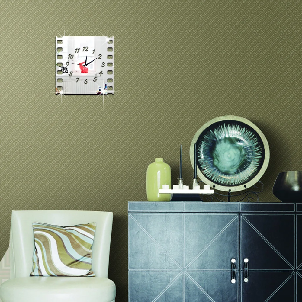 2020 креативные акриловые настенные часы с трехмерными персонажами ретро пленка