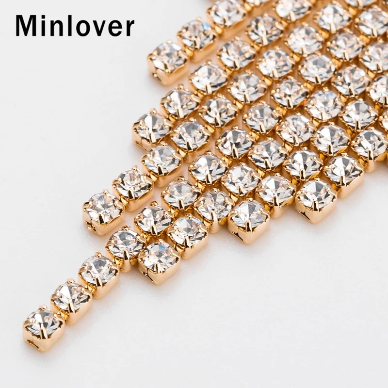 Minlover, серебряные/Золотые Кристальные Свадебные Висячие серьги для женщин, стразы, сердце, большая кисточка, висячие серьги, ювелирное изделие MEH1602