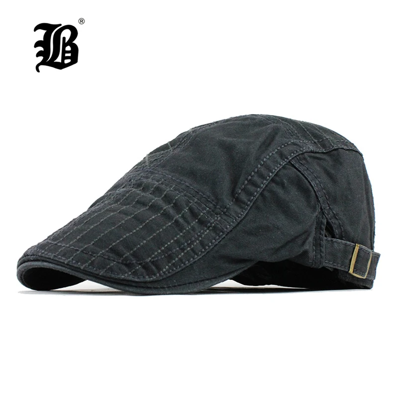 

[FLB] Spring And Autumn Vintage Simple Solid Unisex Solid Beret Buckle Flat Caps Warmer Berets Visor Hat For Womens Mens F513