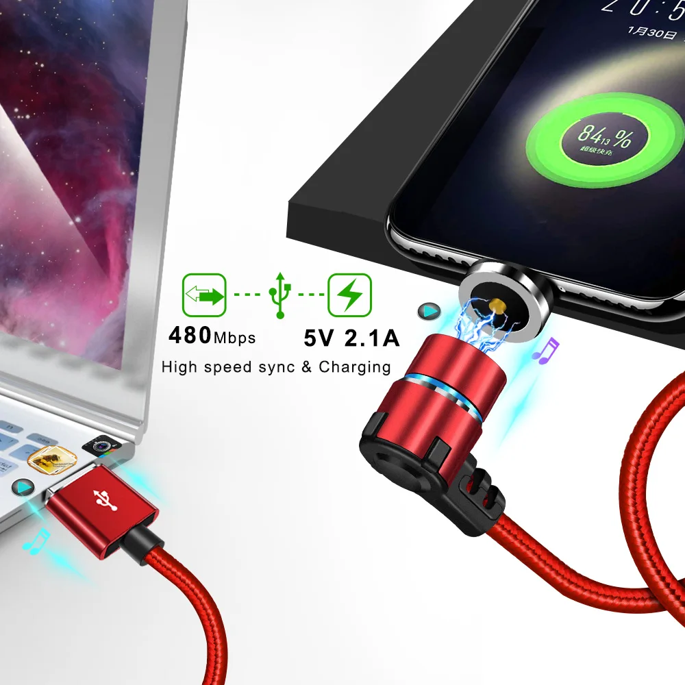 Магнитный зарядный кабель OLAF L Type Micro usb C шнур для быстрой зарядки USB iPhone Huawei Samsung
