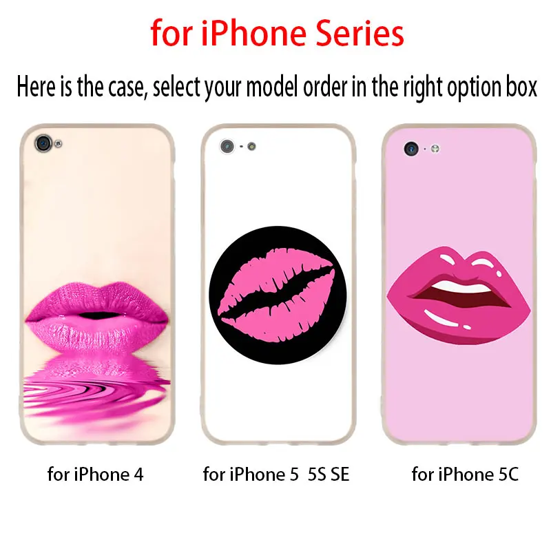Pink Lips Aroma Silicone Soft Phone Shell Case for iPhone 13 12 11 Pro X XS Max XR 8 7 6 Plus SE 2020 Coque | Мобильные телефоны и