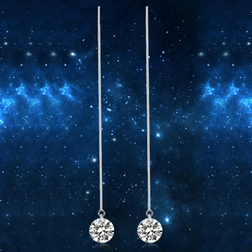 Циркон Элегантная подвеска на цепочке серьги для женщин серьги-подвески