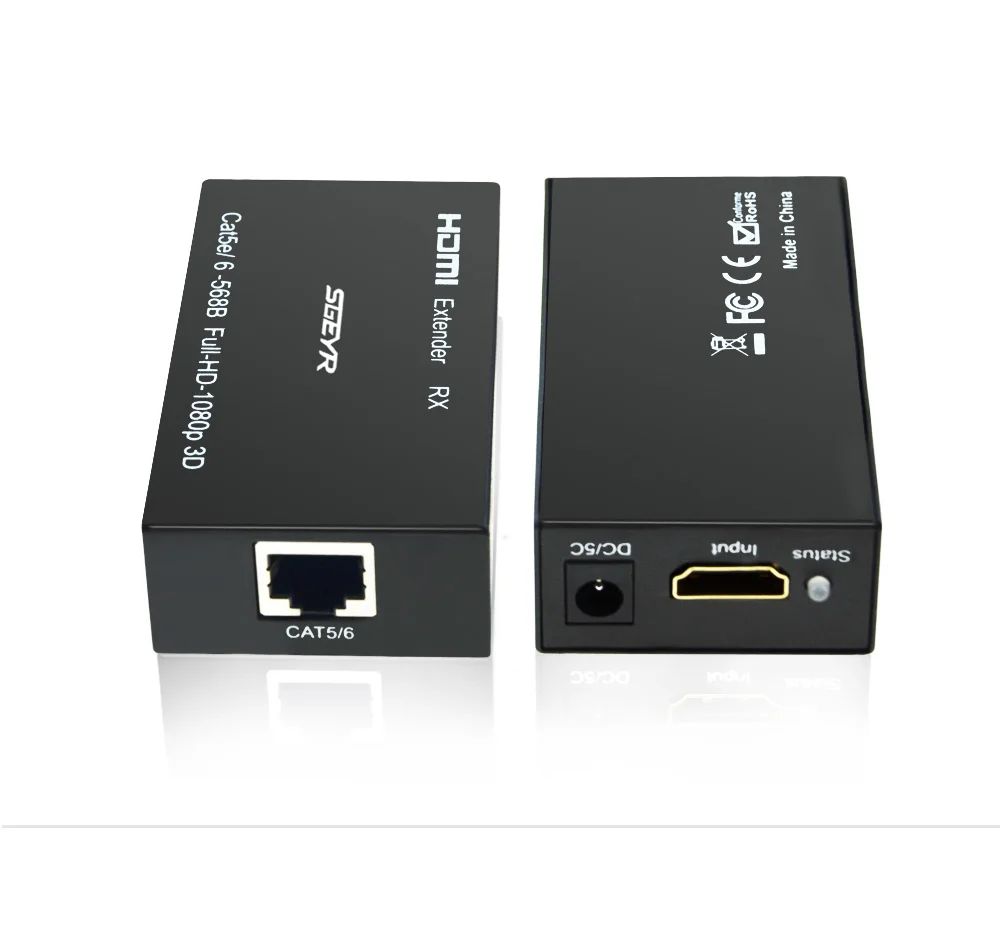 196ft HDMI удлинитель SGEYR 60 м HDMI передатчик приемник TX RX удлинитель по UTP RJ45 Cat5e/6 сплиттер 3D 1080P