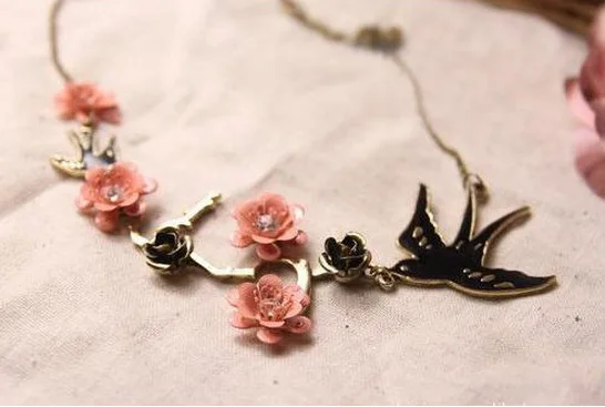 Ожерелье с птицей Оптовая торговля цветы восстановление древних способов ожерелье Ласточка|necklace korea|necklace