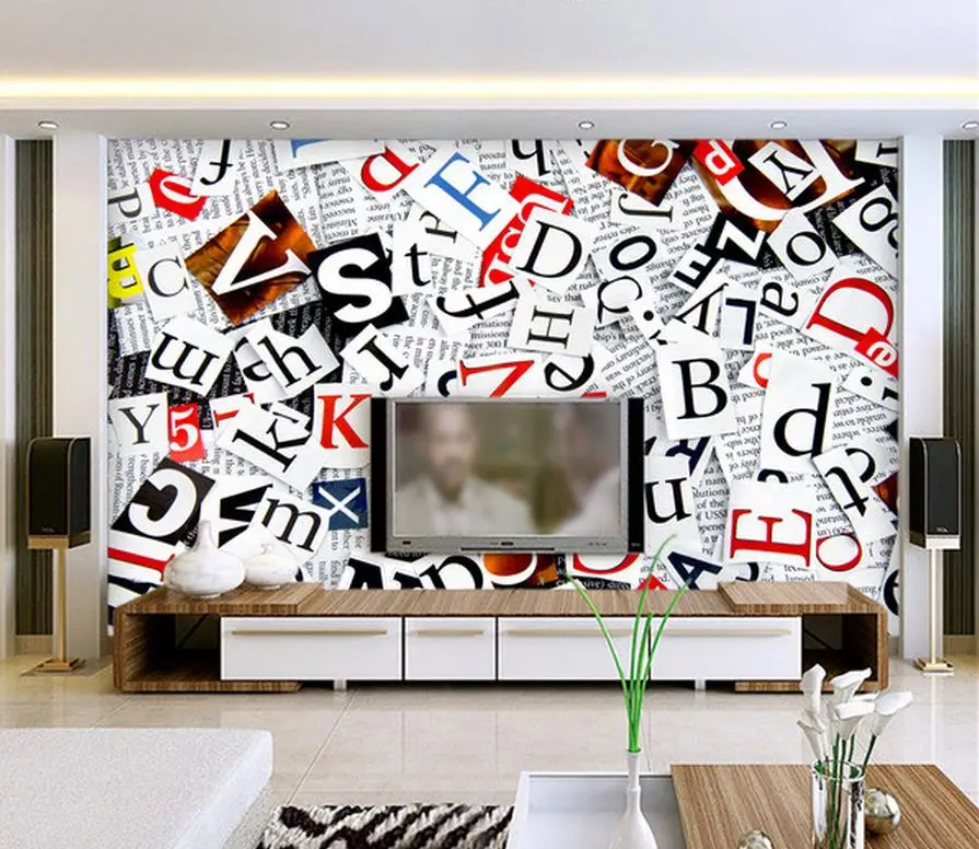 3d обои для комнаты современный минималистский гостиная ТВ фон 3D буквы стены