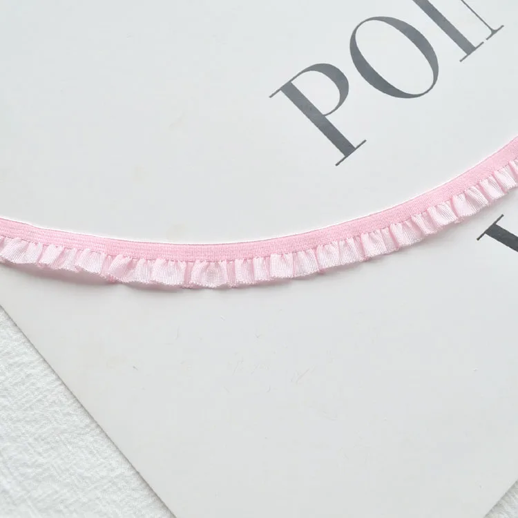 pink 1 ярд) 10 мм эластичная лента плиссированная кружевная лента с кружевной отделкой лоскутный материал DIY шитье и аксессуары для головных уборов материал декора - Цвет: pink