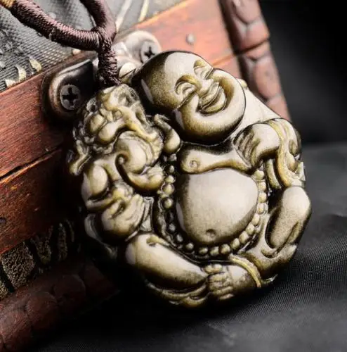 Ювелирные изделия Koraba из натурального золота обсидиан камень ручная резьба