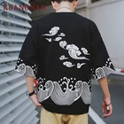 Мужская футболка в стиле Харадзюку KUANGNAN, футболка с принтом волн в стиле хип-хоп, летняя футболка 5XL, 2019