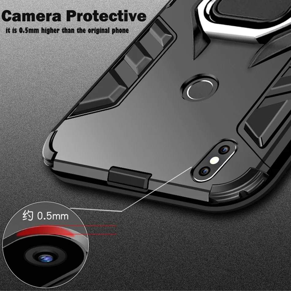 KISSCASE Shockproof Case For Xiaomi Mi A1 Business Full Protection Hard Finger Ring Holder Capinhas Coque | Мобильные телефоны и
