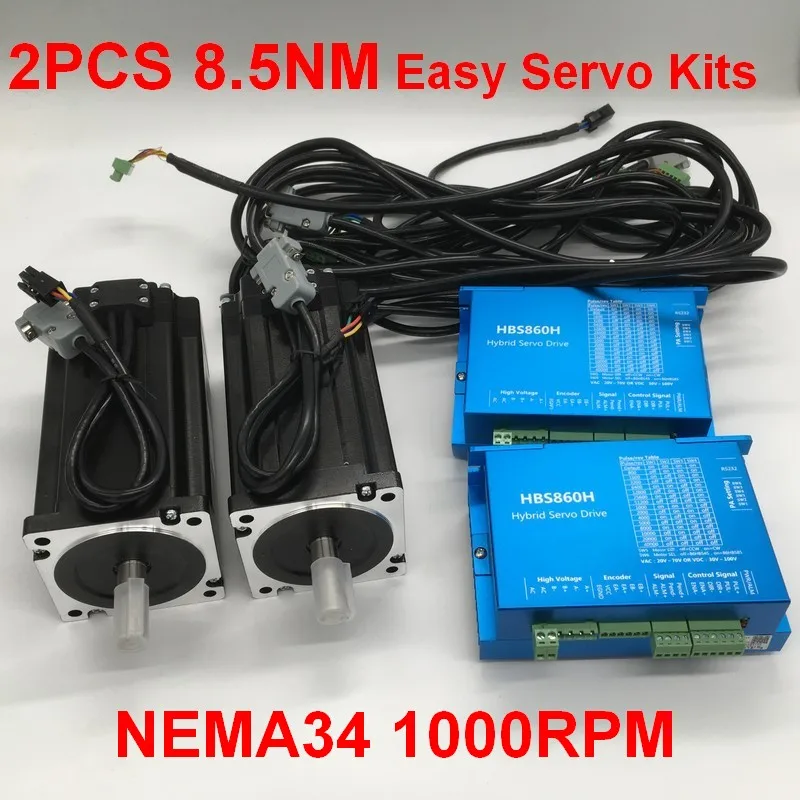 2 шт. NEMA34 86 мм 8.5Nm 1210Oz in DSP замкнутый цикл гибридный шаговый двигатель и приводной