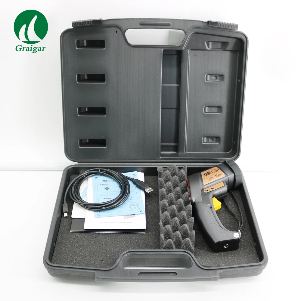 

High Quality TES-135A Color Meter Color Analyze One 9V Battery and DC 9V AC Adapter Input