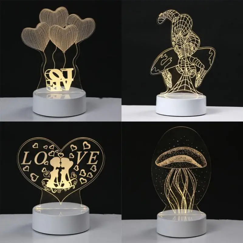 3 цвета Изменение 3d настольная лампа для гостиной Lamparas De Mesa спальни украшение