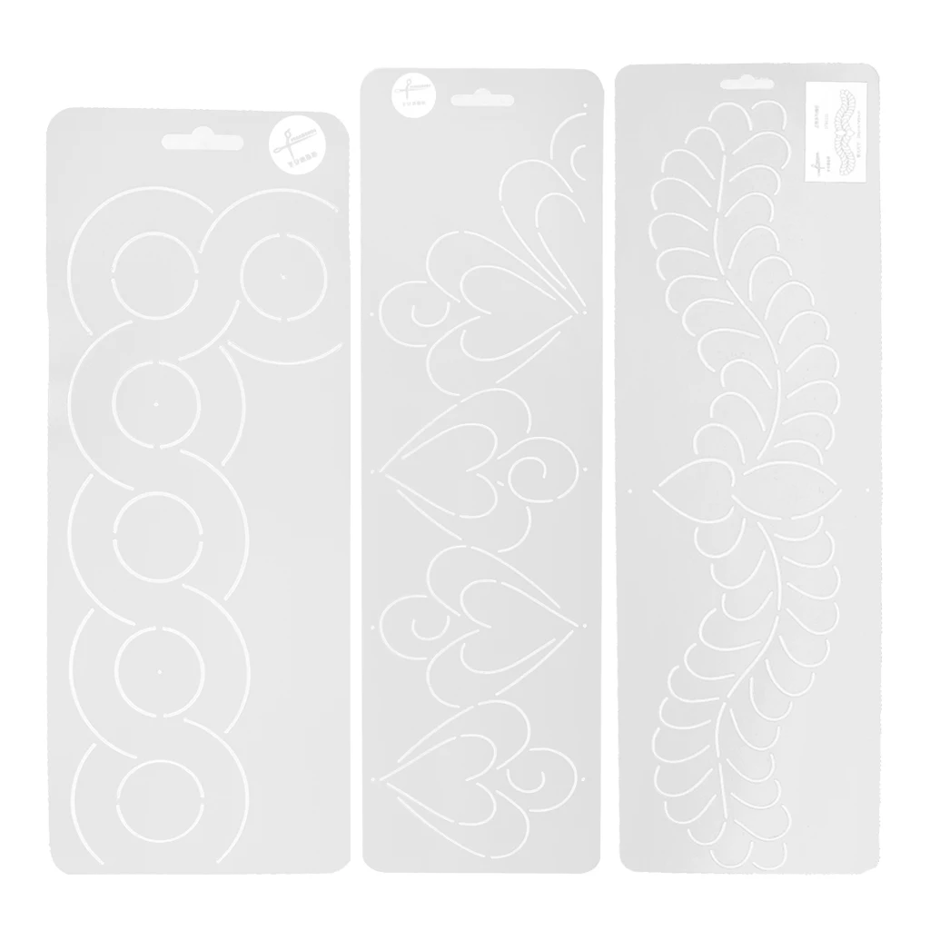 Пластиковый трафарет для стёганых изделий 3 шт.|Принадлежности рукоделия| |