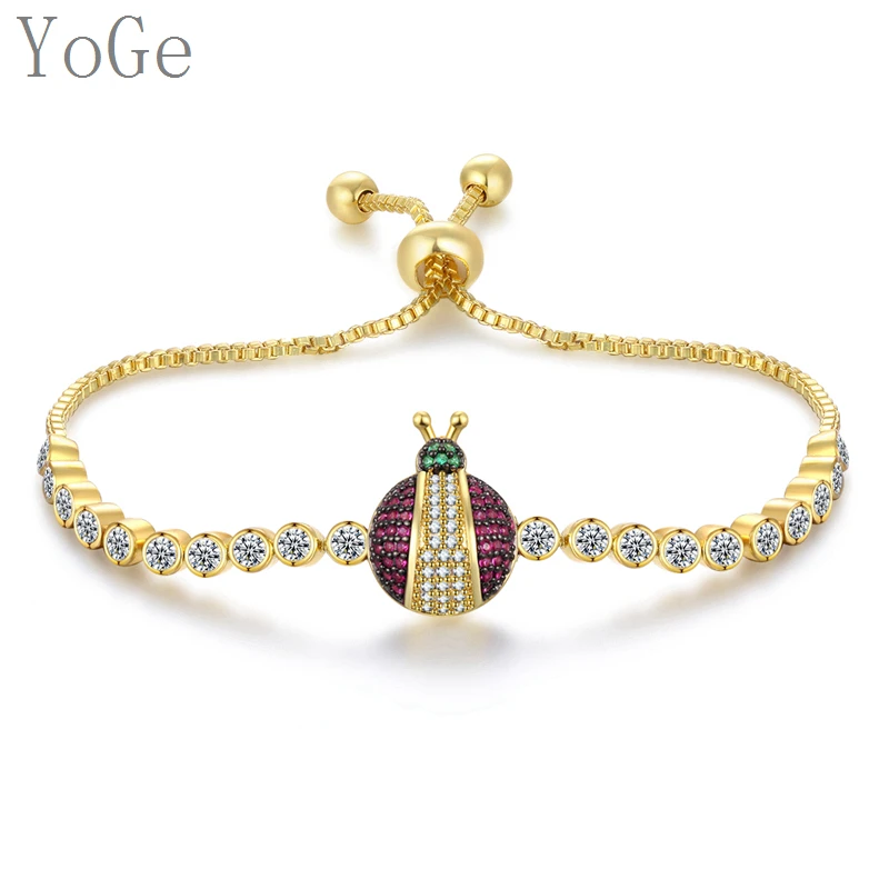 YoGe S8339G уникальный AAA кубический цирконий мульти камни Жук жук в форме ожерелье