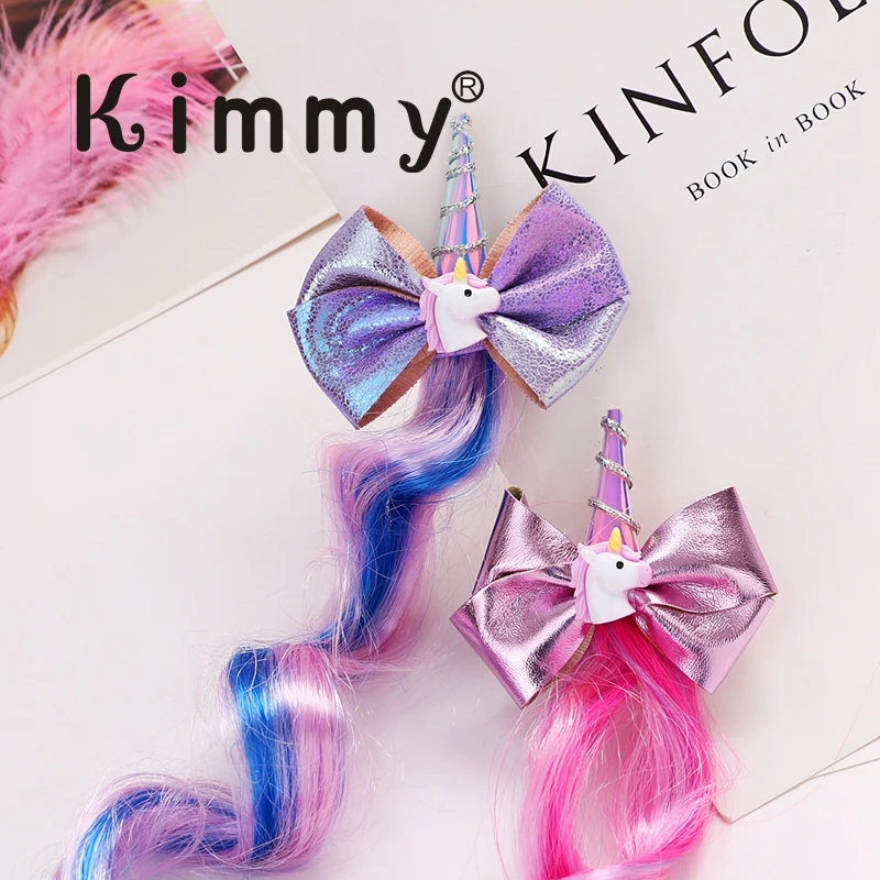 

10pcs Club Fake Hair Clips ins Rainbow Ombre Faux Hair Clip Party Favor