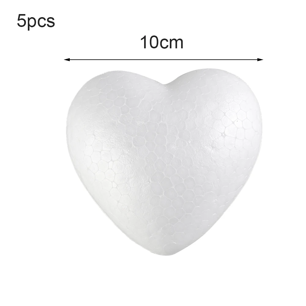 10cm-5pcs 6/8. 5/10/15 см сердце пены прессформы белые шары для поделок из пенопласта моделирование Свадебный декор DIY игрушки вечерние украшения - Цвет: 10cm-5pcs