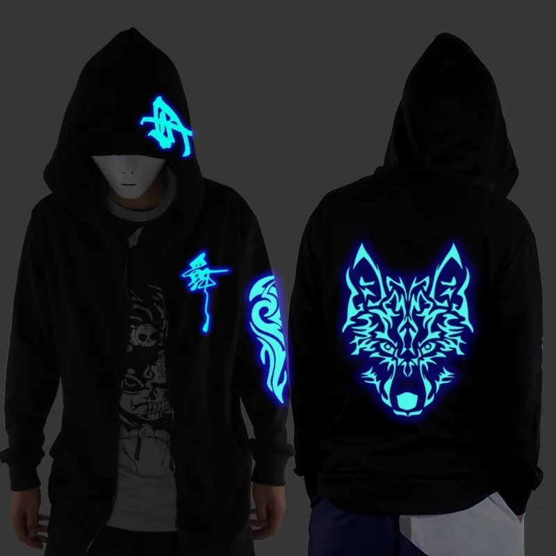 Wolf Одежда для танцев Ghost Step, костюм Drag Step, Свободное пальто, даже толстовка с капюшоном Ghost, флуоресцентная куртка для мужчин и женщин, Студенческая куртка - Цвет: Wolf