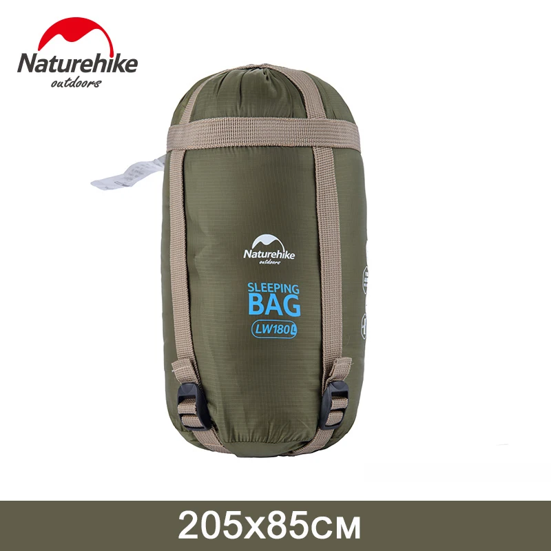 Green 205x85 NatureHike открытый сверхлегкий конверт мини спальный мешок сшитый маленький для кемпинга пешего туризма альпинизма открытый спальные мешки - Цвет: Green 205x85