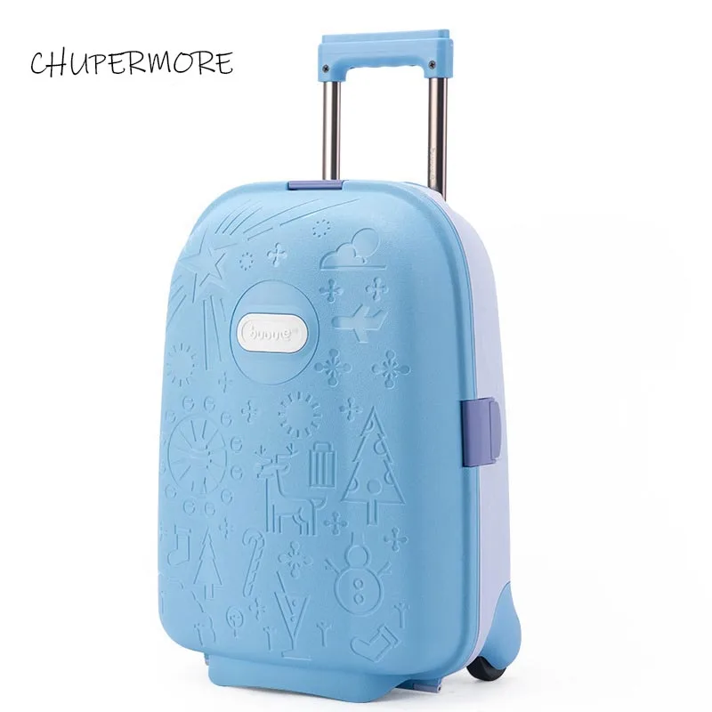 blue Chupermore милый мультфильм детей сумки на колёсиках Spinner высокое класс Студент Дети Тележка для девочек и мальчиков чемодан колёса - Цвет: blue
