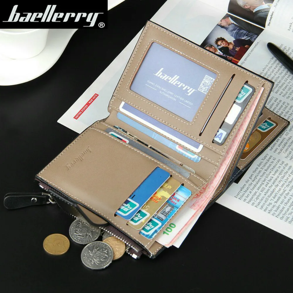 2018 Fashion Men wallets Short and large capacity mens wallet male money purses Soft Card Case classic soild pattern designer | Багаж и