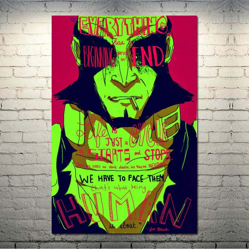 picture 3 Ковбой Bebop японское аниме искусство шелк Холст плакат 13x20 24x36 дюймов настенные панно-001 - Цвет: picture 3