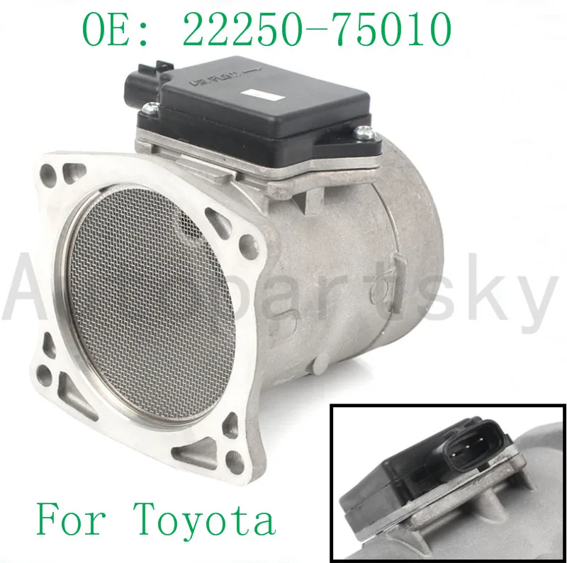 For Toyota 94-97 T100 2.7L/95-97 Tacoma 2.4L New MAF Mass Air Flow Sensor 2225075010 22250-75010 840-932 AFH70-09 1570248 5S2892