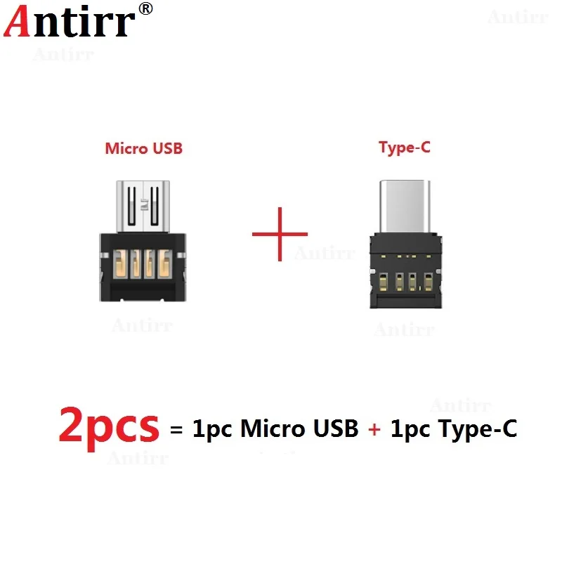 2pcs 2 шт type-C разъем типа C Micro USB 2,0 мужчин и женщин OTG адаптер конвертер для планшет телефон Android флэш-накопитель U диск - Цвет: 2pcs