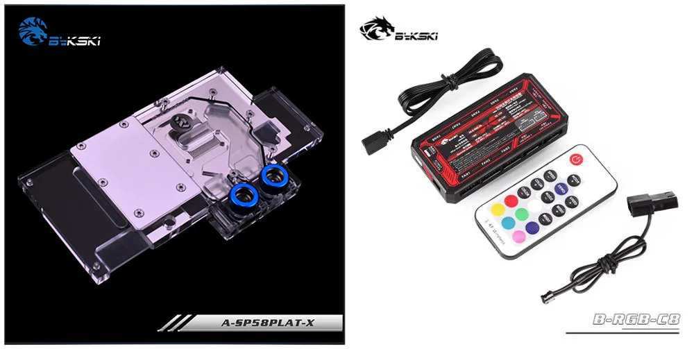 Controller(12V AURA) Bykski A-SP58PLAT-X полная бухта GPU водоблок для VGA сапфир RX580 Nitro+ видеокарта A-SP58PLAT-X водяного охлаждения - Цвет лезвия: Controller(12V AURA)