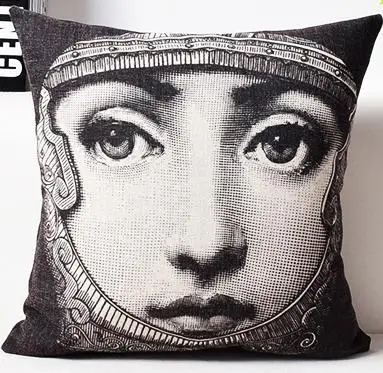 Винтажный Декор Fornasetti Подушка знаменитая красота для женщин маска для лица художественная льняная декоративная подушка Ретро стиль для дома аксессуары - Цвет: A3
