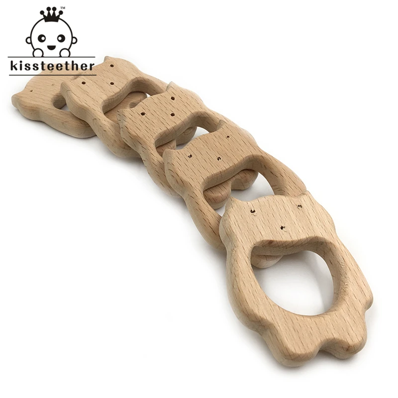 Органический деревянный подвесной прорезыватель из бука с викингом | Мать и