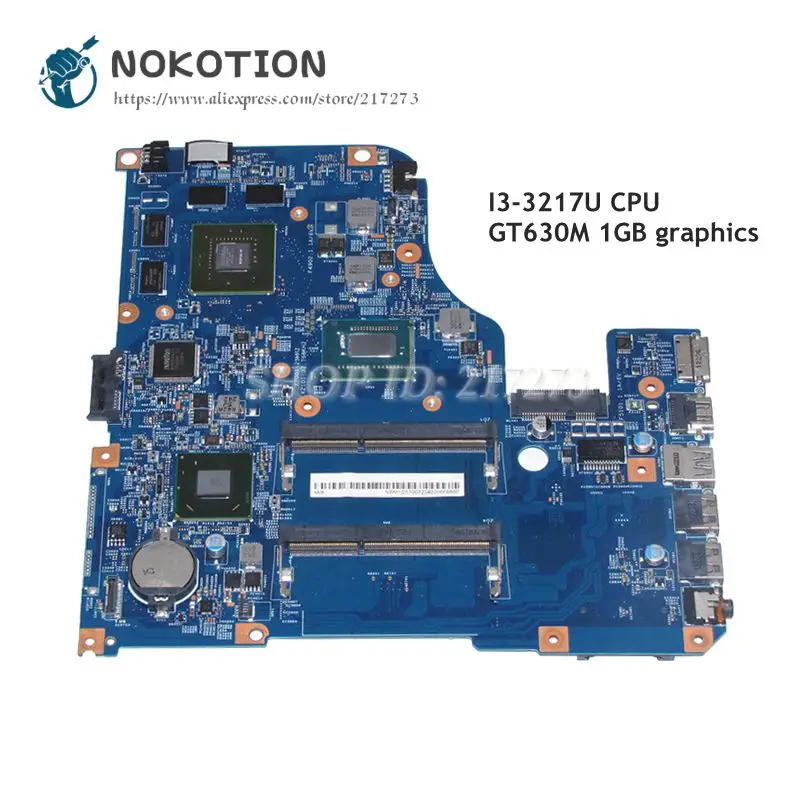 

NOKOTION для Acer aspire V5-471 V5-571 материнская плата для ноутбука NBM1D11007 48.4TU05. 021 SR0N9 I3-3217U CPU GT630M 1GB