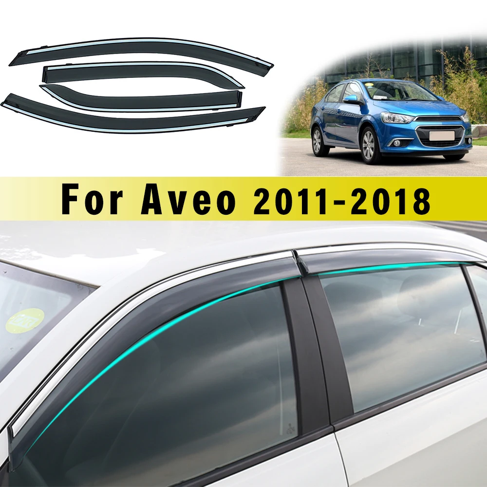 

Car Sunny visor Car Styling Smoke Window Sun Rain Visor Deflector Guard For Chevrolet Aveo Sedan 2011-2018 Accessories