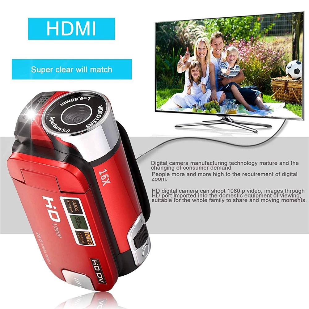 Wholesale 16MP 2.7 inch TFT LCD HD 1080P 16X Digital Zoom Camcorder Video DV Camera AU.23 | Электроника