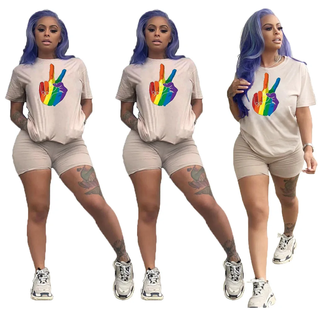 2019 повседневный летний однотонный комплект из 2 предметов с коротким рукавом