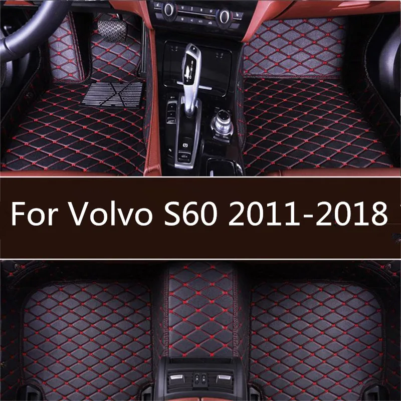 Кожаные автомобильные коврики для Volvo S60 2011 2012 2013 2014 2016 2017 2018|Автомобильные в