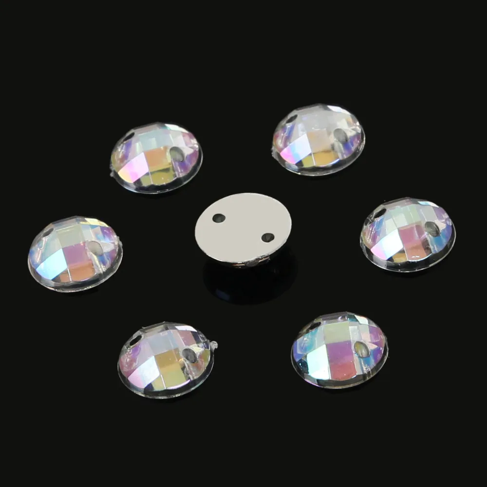 100 шт. 8 мм круглые хрустальные Акриловые Бусины плоские стразы свободные бусины