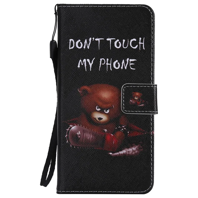 Bear Кожаный чехол-книжка с бумажником для huawei Honor 10 Lite P Smart P30 Pro P20 P10 Plus P9 Lite mini P8 Lite защитный чехол - Цвет: Bear