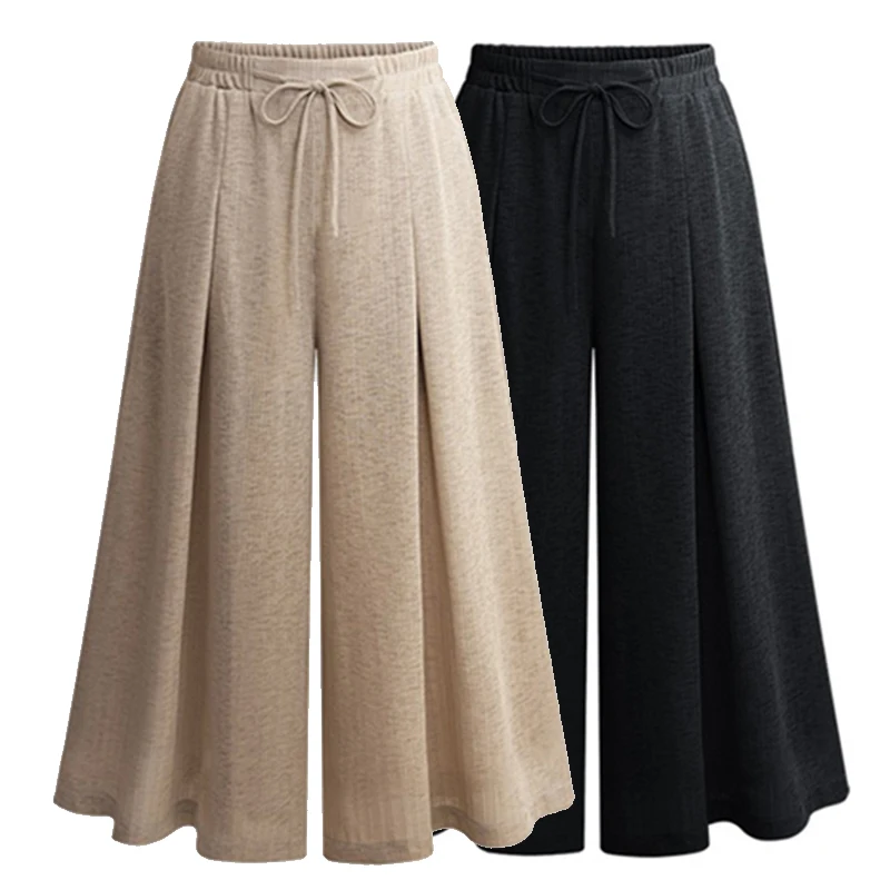 Trytree 2019 Лето Осень Женские повседневные однотонные широкие брюки женские модные