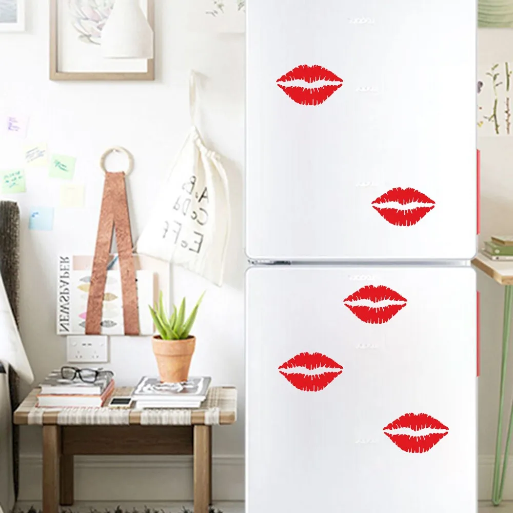 Пикантные с наклейками в виде губ холодильник вкусные Кухня стенка холодильника