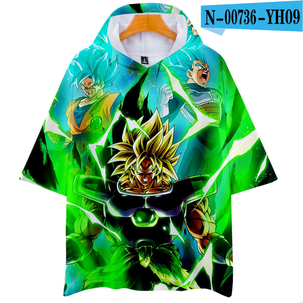 Dragon Ball 3D футболка с капюшоном Harajuku короткий рукав японская Футболка мужская футболка homme летняя футболка аниме хип хоп 3D одежда - Цвет: Оранжевый