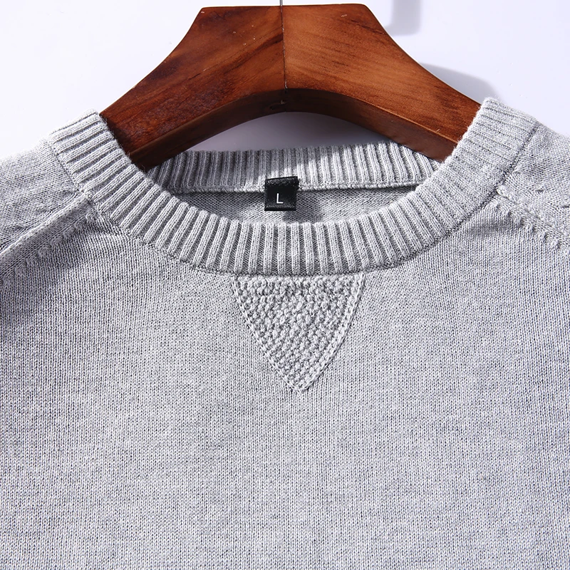 Мужские свитера с круглым вырезом хлопковые пуловеры однотонные повседневные
