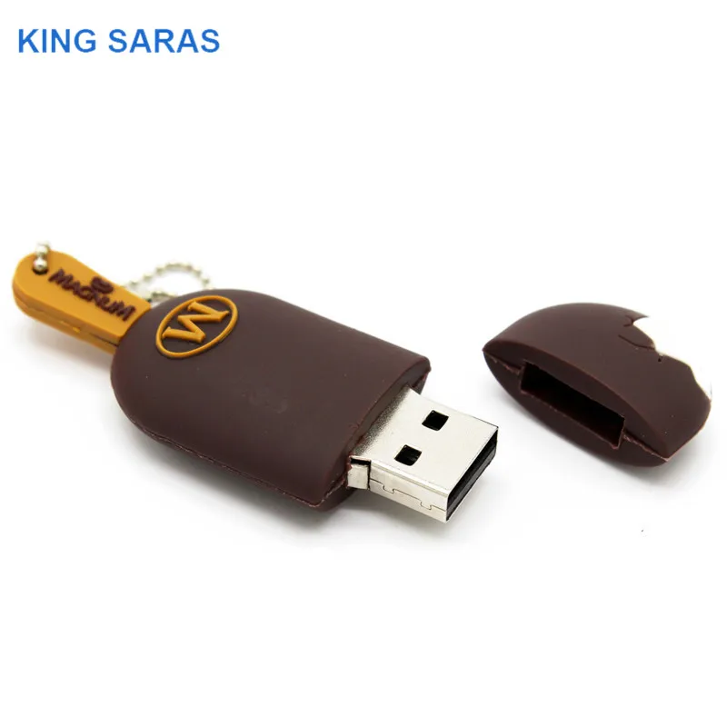 KING SARAS 64 Гб крутой летний день мини-мороженое usb флэш-накопитель usb 2,0 4 ГБ 8 ГБ 16 ГБ 32 ГБ флешка, подарок