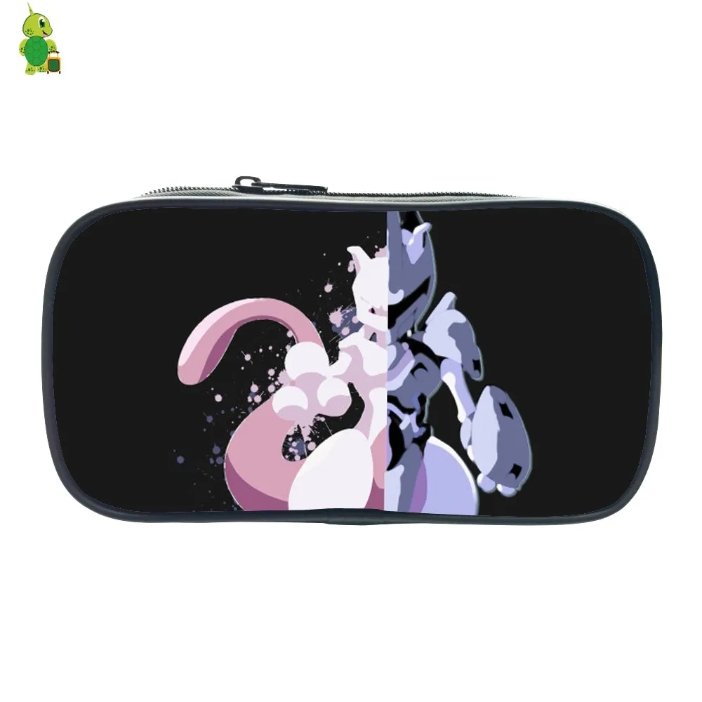 Pokemon GO Mewtwo пенал для мальчиков и девочек, дорожная сумка для макияжа, канцелярские сумки для хранения, женская мужская косметичка, детские школьные принадлежности